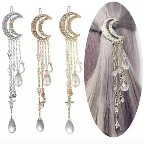 Accessories - Boho Moon and Stars Bohemian Crystal Hair Clips